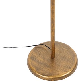 Lampa podłogowa złota 145 cm z czarnym aksamitnym kloszem 50 cm - Botanica