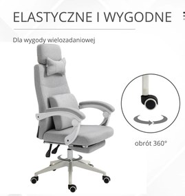 Vinsetto Fotel gamingowy biurowy ergonomiczny wygodny poliester z pianką czarny | Aosom PL