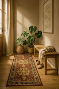 Czerwony klasyczny chodnik dywanowy na metry G0-A89