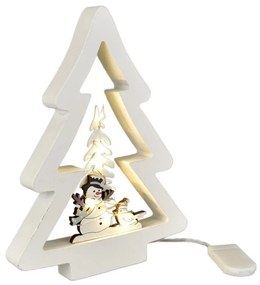 Świąteczna dekoracja LED Drzewko, 14,5 x 19 cm, ciepła biel