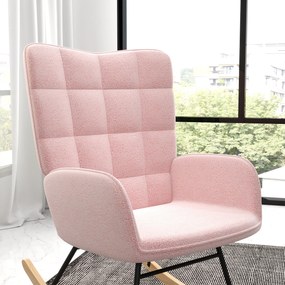 HOMCOM Fotel bujany do 120 kg Różowy Poliester Słodki i wygodny akcent w pokoju, 71 dł. x 92 szer. x 101 wys. cm | Aosom PL