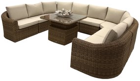 Rattanowy zestaw modułowy BORNEO LUXURY dla 8 osób (brązowy)