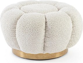 Pufa z naturalnej tkaniny z efektem bouclé - FLOREL