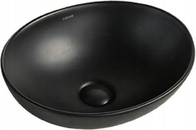 Umywalka nablatowa ceramiczna czarna matowa 41x33 cm stawiana na blat owal