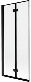 Mexen Mist parawan nawannowy 2-skrzydłowy lewy 80 x 150 cm, czarna ramka, czarny - 8A9-080-002-70-70-L