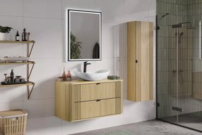 Szafka pod umywalkę OVALIA CREMONA 2S 100cm dąb cremona z umywalką nablatową LENA COMAD