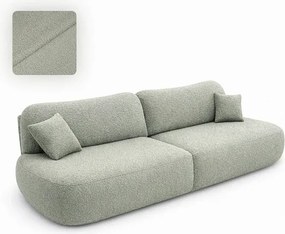 Sofa AVERIO Rozkładana Dwuosobowa Szara Boucle Japandi