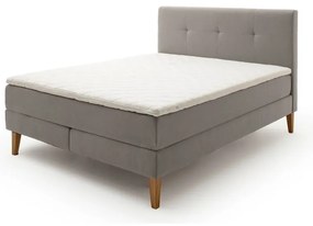 Jasnoszare łóżko boxspring 180x200 cm Stockholm – Meise Möbel