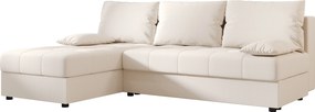 Rozkładana narożna sofa VENORIA SLIM 200x143 cm, kremowa, uniwersalna + 2 poduszki GRATIS