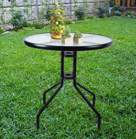 Mały stół ogrodowy i balkonowy Glaster 60 cm z okrągłym, szklanym blatem
