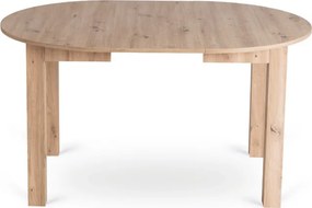 Zestaw Stół Okrągły Rozkładany HARRY 102-142 cm Dąb Artisan i 4 Krzesła FREDY Szare