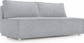 Sofa z funkcją spania i pojemnikiem DUO, tkanina sztruksowa Poso, Srebrny