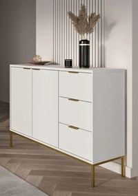 Komoda AUSTIN 150 biała/złota KOCOT MEBLE