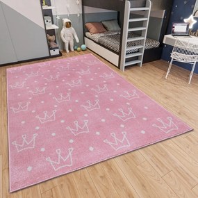 Różowy dywan dziecięcy 120x170 cm Crowns – Hanse Home