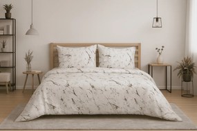 PrzytulneMieszkanie.pl PrzytulneMieszkanie.pl Pościel z mikrofibry MARBLE, biała Rozmiar pościeli: 70 x 90 cm | 140 x 200 cm