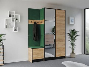 Garderoba EDEN 13 Dąb Craft Złoty + Zielony