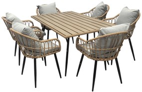 Krzesło ogrodowe Autronic, metal, polirattan, naturalny , AZ-F1406 NAT