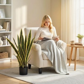 Outsunny Sztuczna sansewieria duża 77 cm, roślina w doniczce, idealna do salonu lub na prezent | Aosom PL