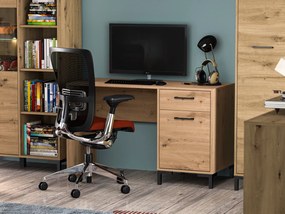 Biurko z szafką i szufladą Nevio 23, dąb artisan