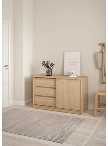Komoda w dekorze dębu z drzwiami przesuwnymi w naturalnym kolorze 119x76x50 cm Naia – Tvilum