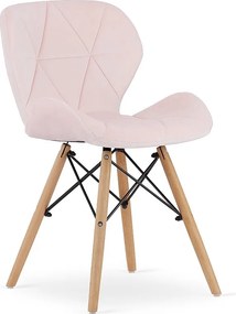 Krzesło Valora WAKO Velvet w kolorze różowym, nowoczesny design do salonu
