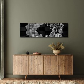 Obraz - czarno - białe szachy (170x50 cm)