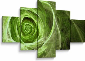 Obraz - Abstrakcyjny zielony róż (125x70 cm)