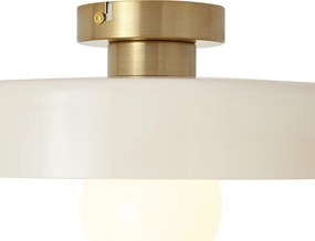 Lampa sufitowa w stylu retro brązowa z beżowym szkłem - Jina