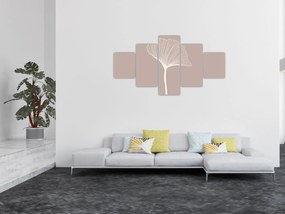 Obraz - Beżowe liście N⁰5 (125x70 cm)