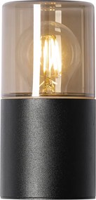 Nowoczesna lampa ścienna zewnętrzna czarna z kloszem w kolorze dymu IP44 - Odense