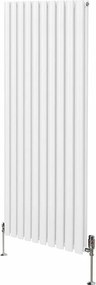 Grzejnik kolumnowy owalny i zawory - 1600 mm x 600 mm - biały