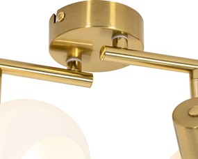 Plafon art deco złoty z opalowym szkłem 4-punktowy regulowany - Anouk