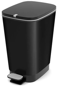 Plastikowy kosz na śmieci z pedałem w kolorze matowej czerni 25 l Chic Bin – KIS