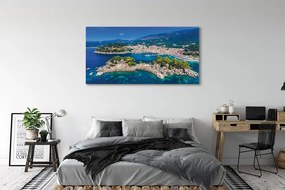 Obraz na płótnie Panorama Greckiego Miasta Portowego