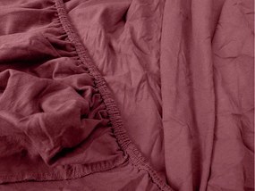 PrzytulneMieszkanie.pl Prześcieradło jersey z lycrą bordowe 90 x 200 cm