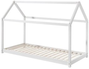 Białe łóżko dziecięce w kształcie domku Vipack Cabane, 90 x 200 cm