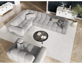 Jasnoszara aksamitna sofa 156 cm Kendal – Micadoni Home