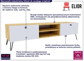 Szafka pod telewizor dąb craft + biały - Larkso 9X