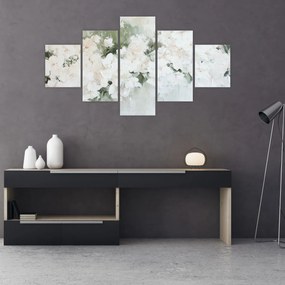 Obraz - Abstrakcja białych kwiatów (125x70 cm)