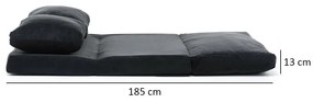 Sofa rozkładana Taida czarna