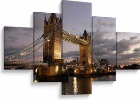 Obraz - Tower Bridge nocą (125x70 cm)