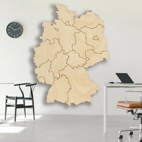 Drewniana mapa ścienna Niemiec - 16 elementów | DOUU