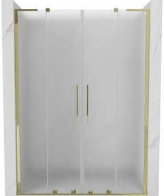 Mexen Velar L Duo drzwi prysznicowe rozsuwane 150 cm, szron, złote - 871-150-003-32-50