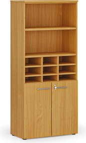 Regał sortujący PRIMO WOOD, 800 x 420 x 1781 mm, 9 przegród, buk