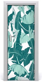 Okleina samoprzylepna na drzwi Tropikalne liście