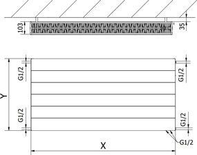 Mexen Line CVL22 grzejnik płytowy 600 x 1000 mm, podłączenie dolne, 1582 W, biały - W622L-060-100-00