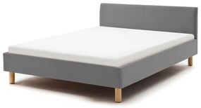 Jasnoszare tapicerowane łóżko dwuosobowe 140x200 cm Lena – Meise Möbel