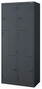 Szafa metalowa ubraniowa typu L JULIA, 800 x 1850 x 450 mm, antracytowa