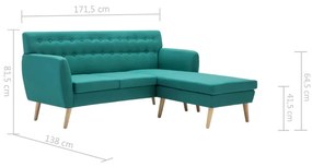 Tapicerowana pikowana sofa Kova 2G - zielona