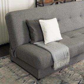 Sofa z Funkcją Spania ARUBA Wersalka Rozkładana Dwuosobowa Szara Nowoczesna do Salonu